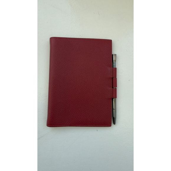 Hermès Accessories - Hermès Hermes Agenda Cover Red Leather with Pen